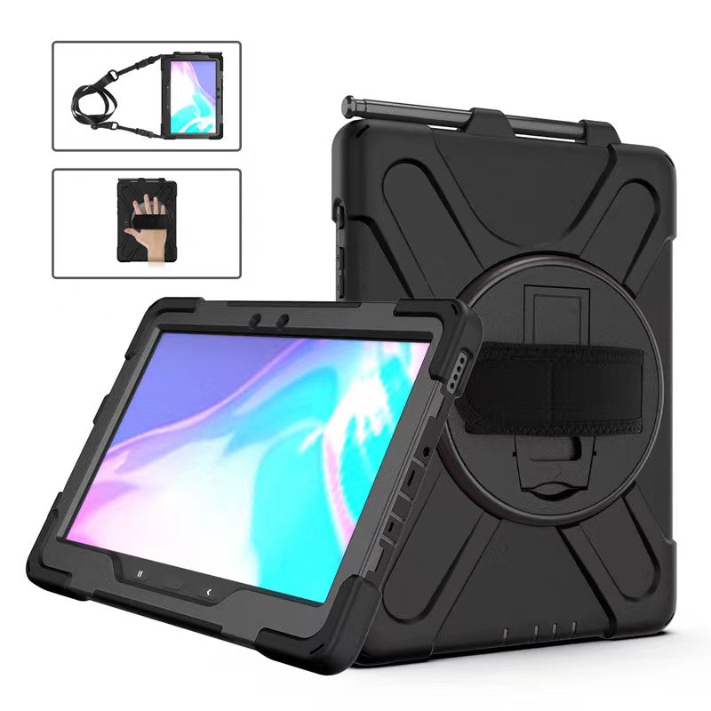 Rugged Case for Galaxy Tab Active 4 PRO Case 2022 Case with Pen Holder(Black Diamond)