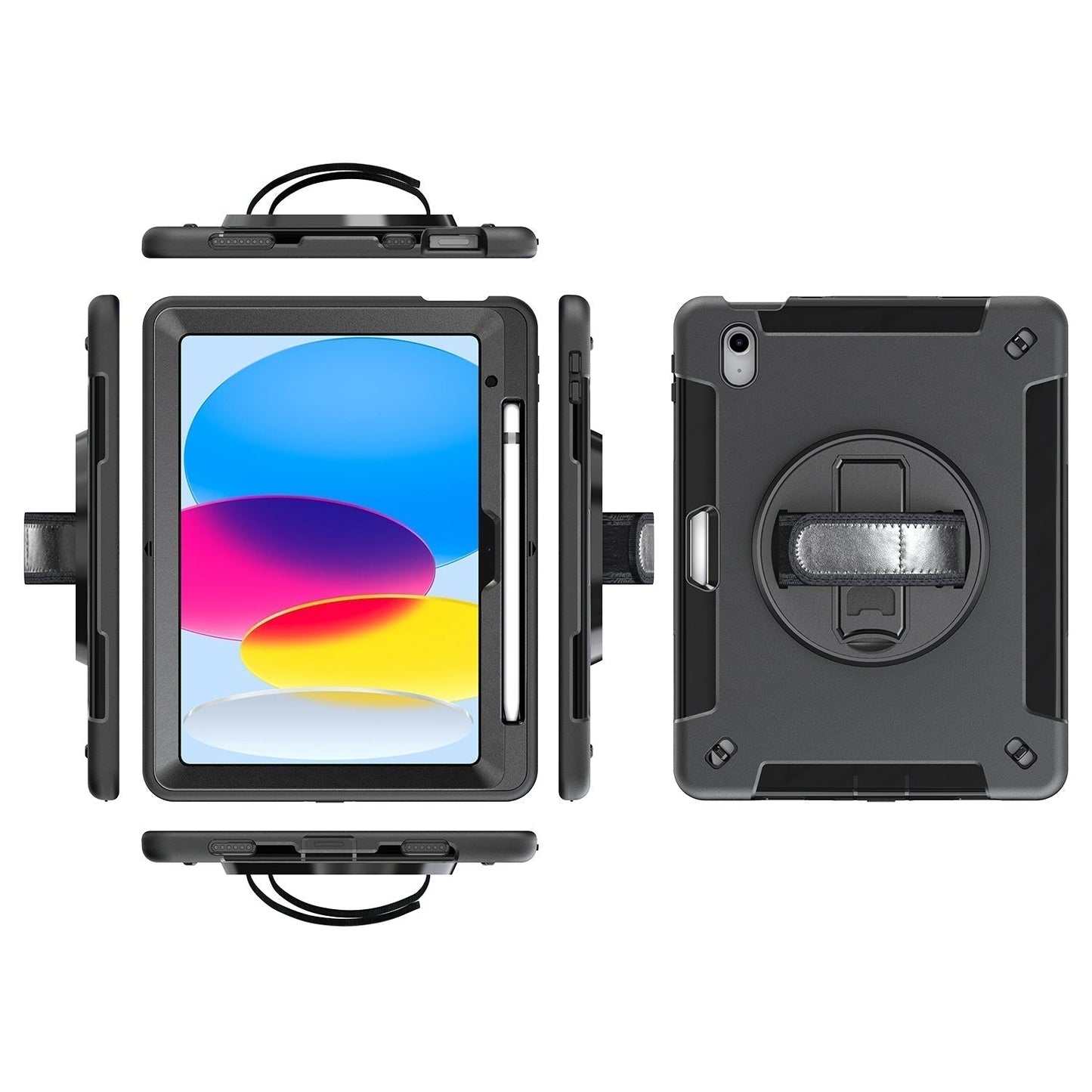 Rugged Case for Galaxy Tab S9 (SM-X710) (11") Generic Heavy Duty Rugged Case with Pen Holder(Black Diamond)