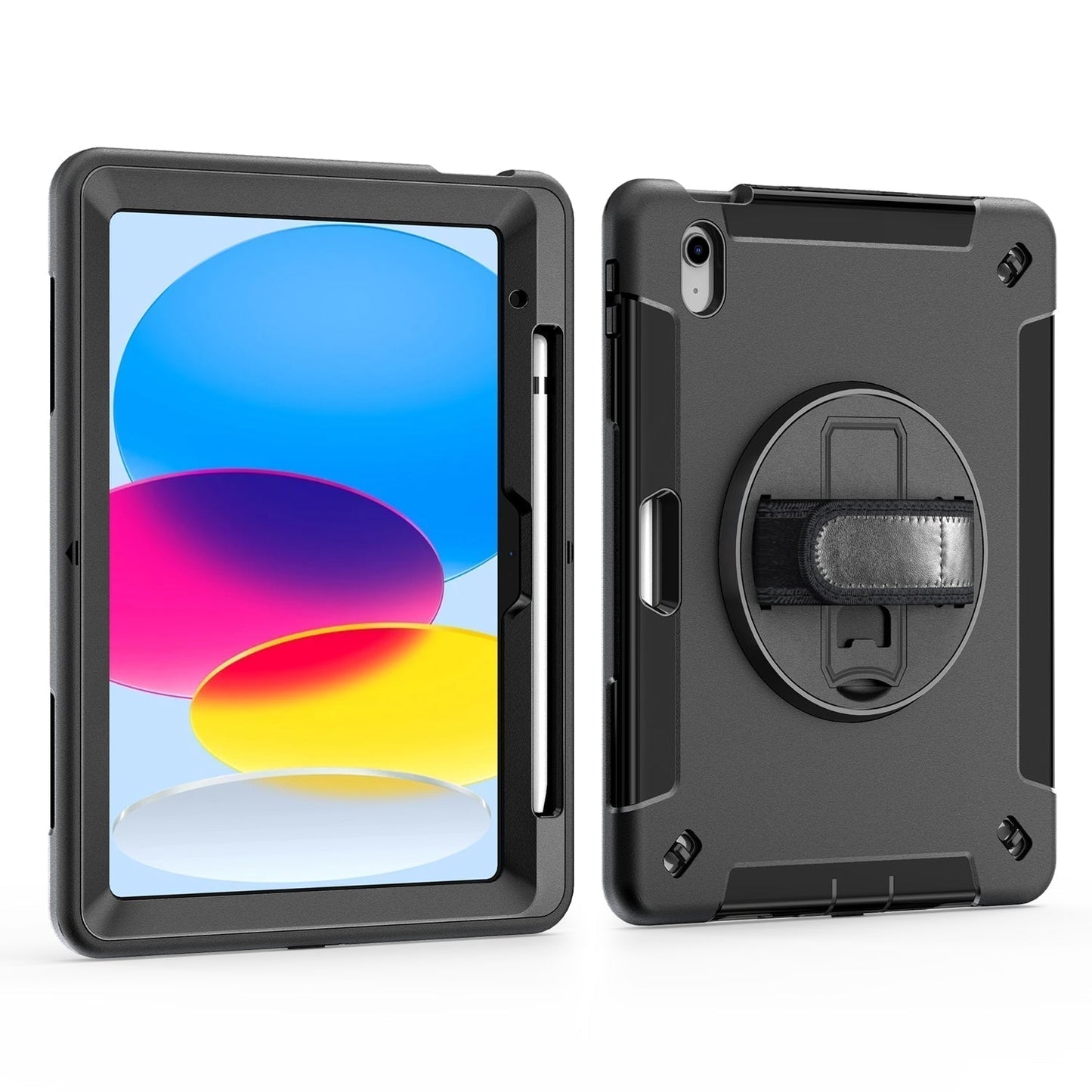 Rugged Case for Galaxy Tab S9 (SM-X710) (11") Generic Heavy Duty Rugged Case with Pen Holder(Black Diamond)