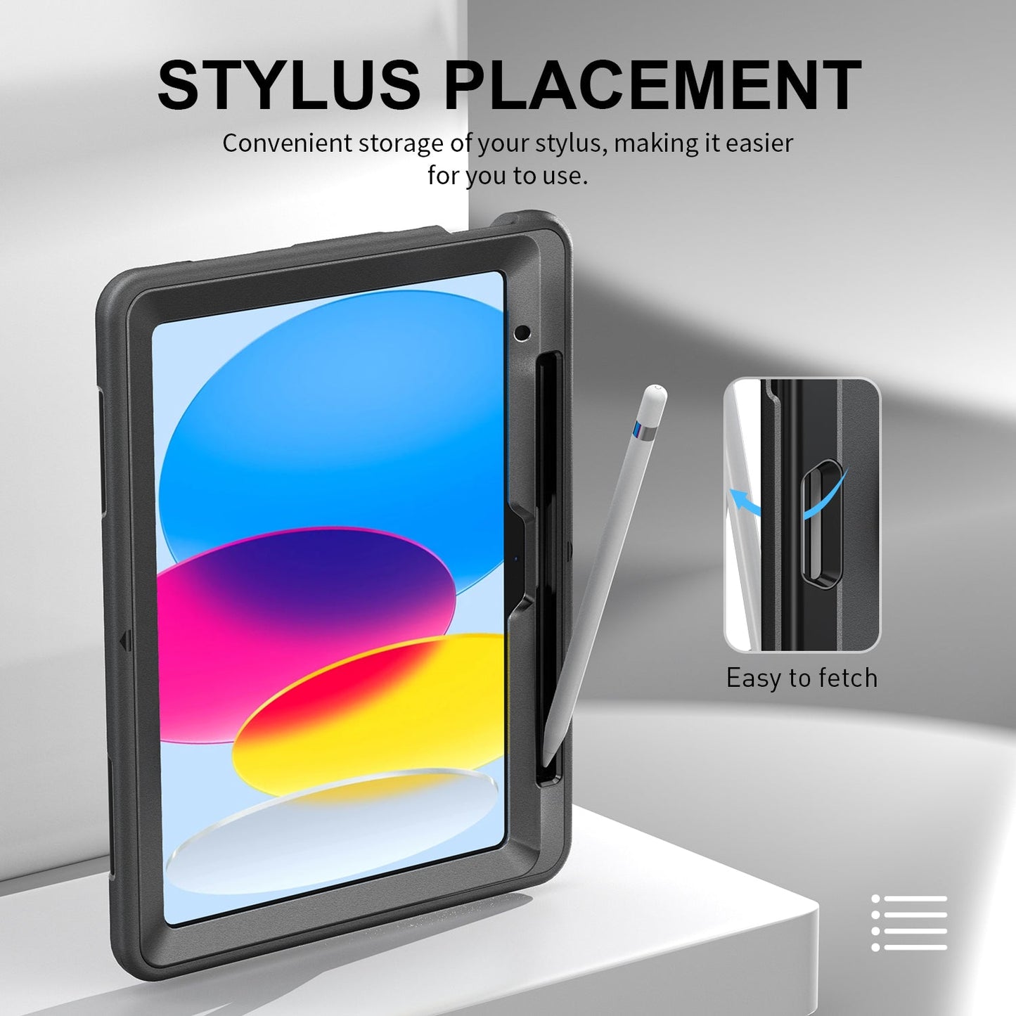 Rugged Case for Galaxy Tab S9 (SM-X710) (11") Generic Heavy Duty Rugged Case with Pen Holder(Black Diamond)