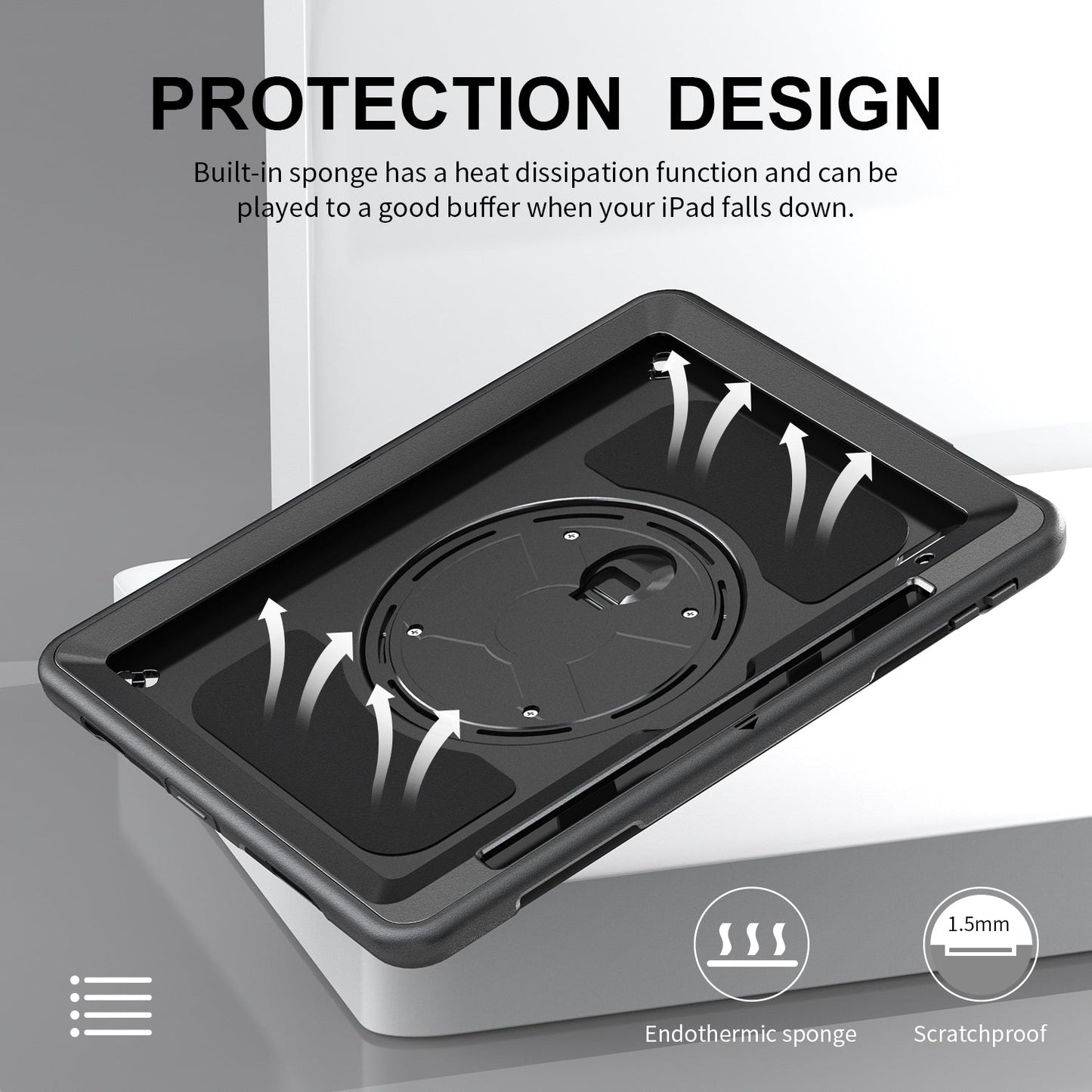 Rugged Case for Galaxy Tab S9 (SM-X710) (11") Generic Heavy Duty Rugged Case with Pen Holder(Black Diamond)