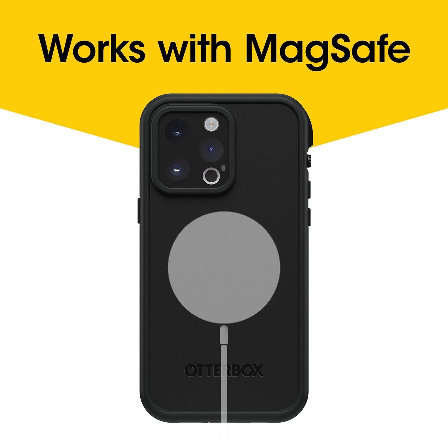 OtterBox Case For iPhone 15 Fre Case Compatible With Magsafe Black