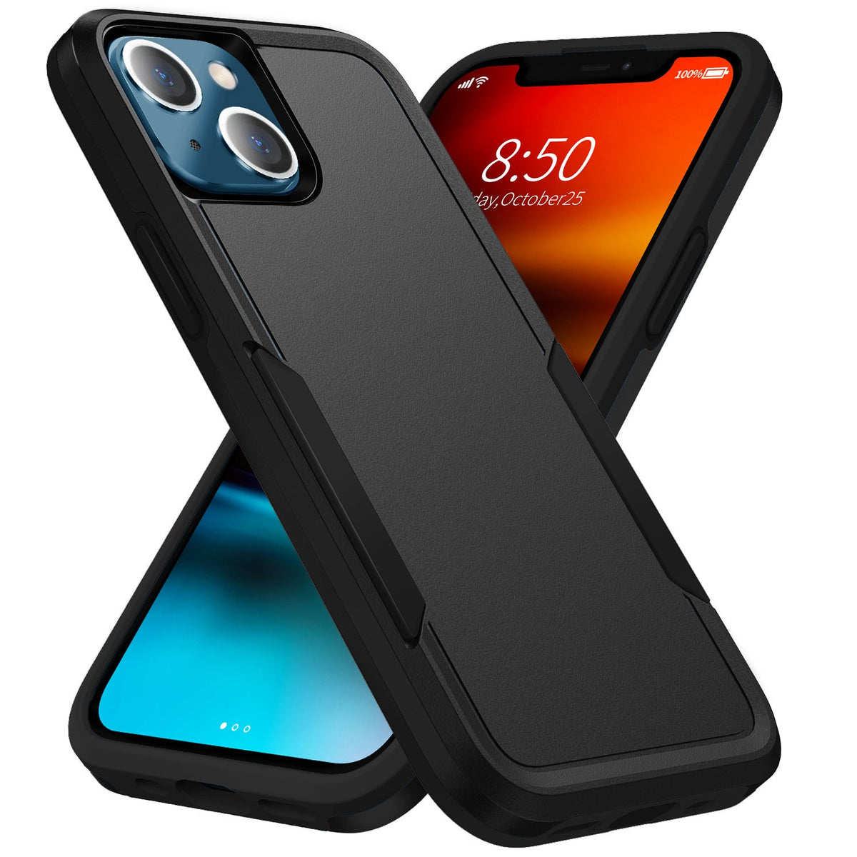 Phonix Case For iPhone 15 Plus Black Armor Light Case