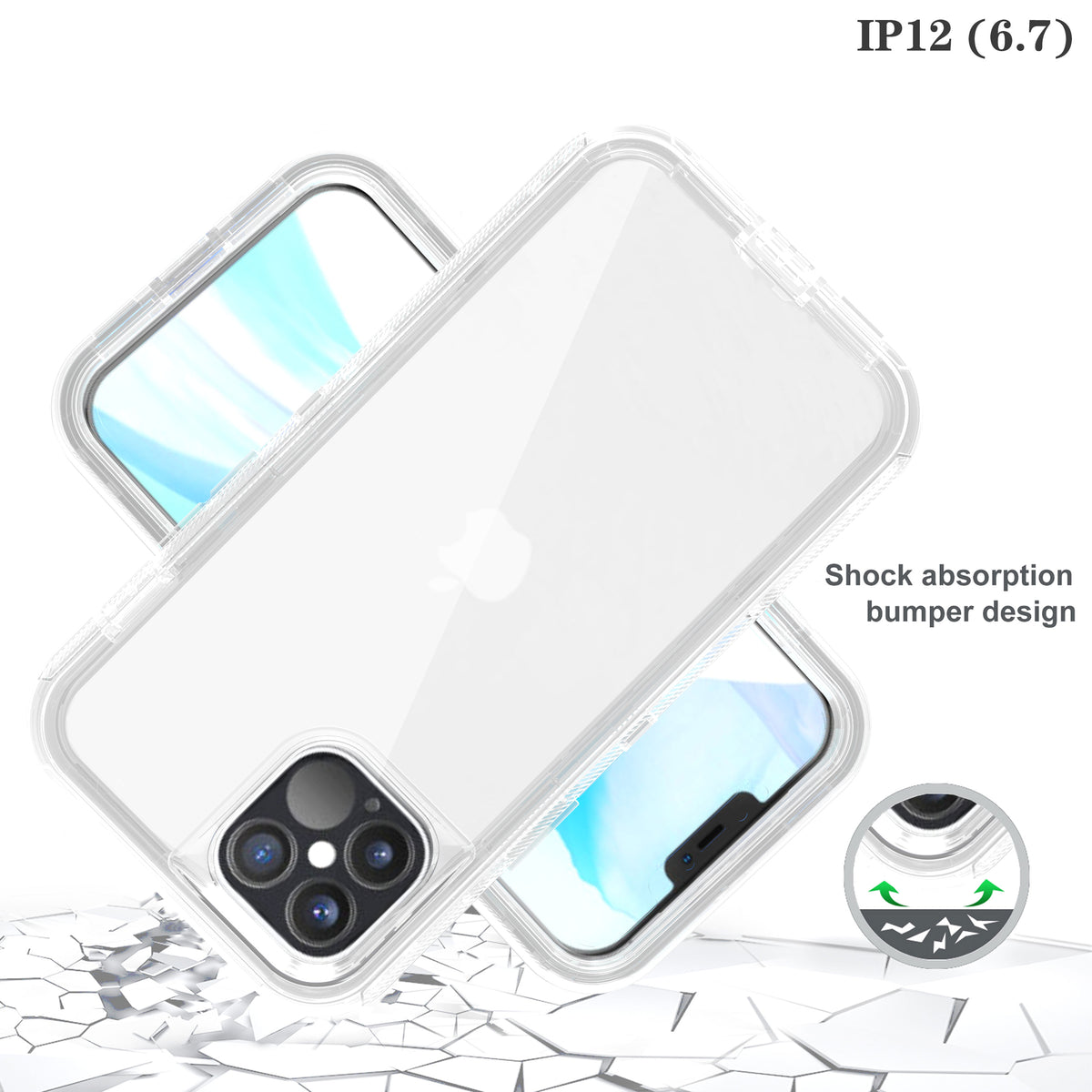 For iPhone 12 / 12 Pro Clear Diamond Case  (Heavy Duty)