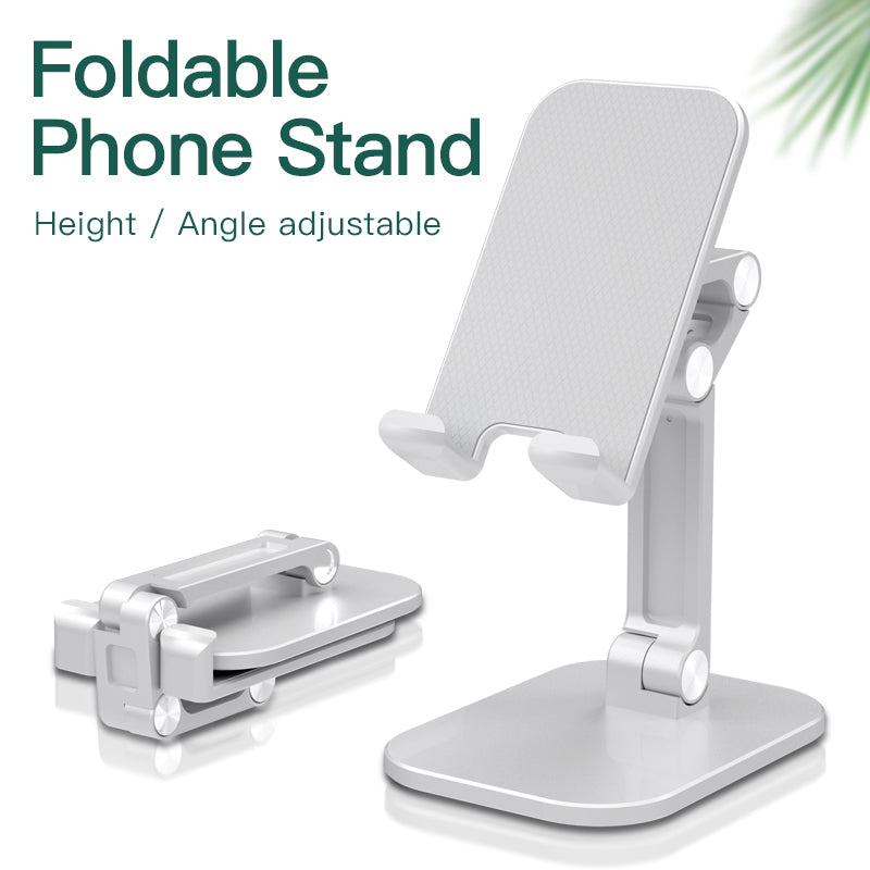 Folding Desktop Phone Stand/Holder for iPhone/iPad White USP