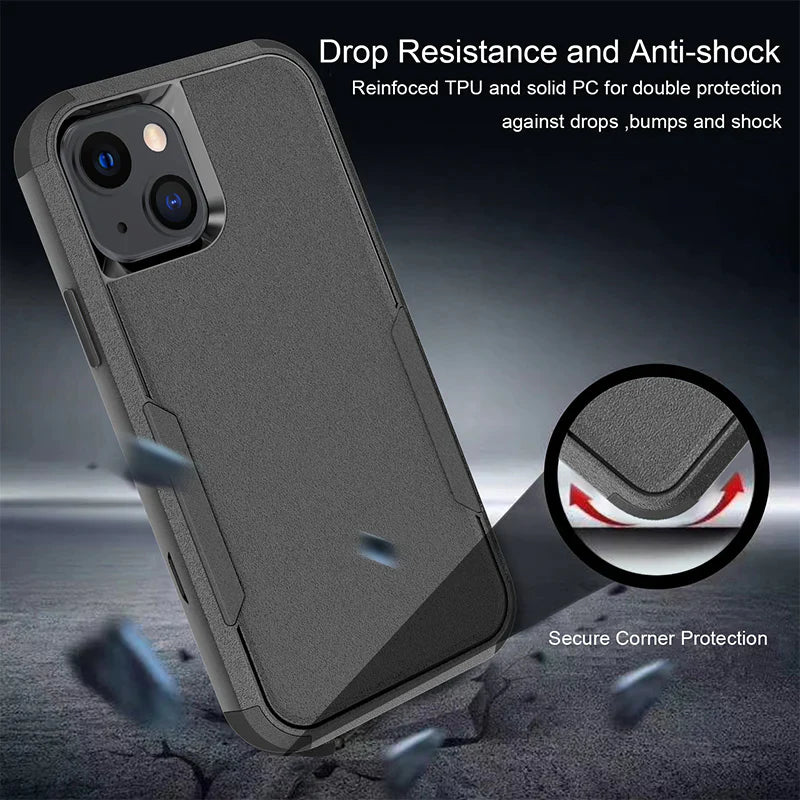 Phonix Case For iPhone 13 Pro Max Black Armor (Heavy Duty) Case