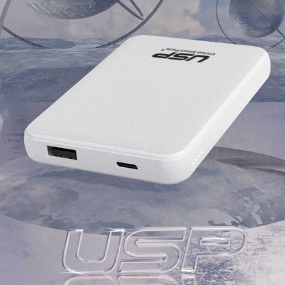 USP Mini Power Bank 5K mAh (5000mAh) White