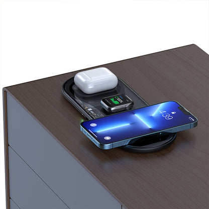 Pisen-3-in-1 wireless charger (transparent technology version) (Black)