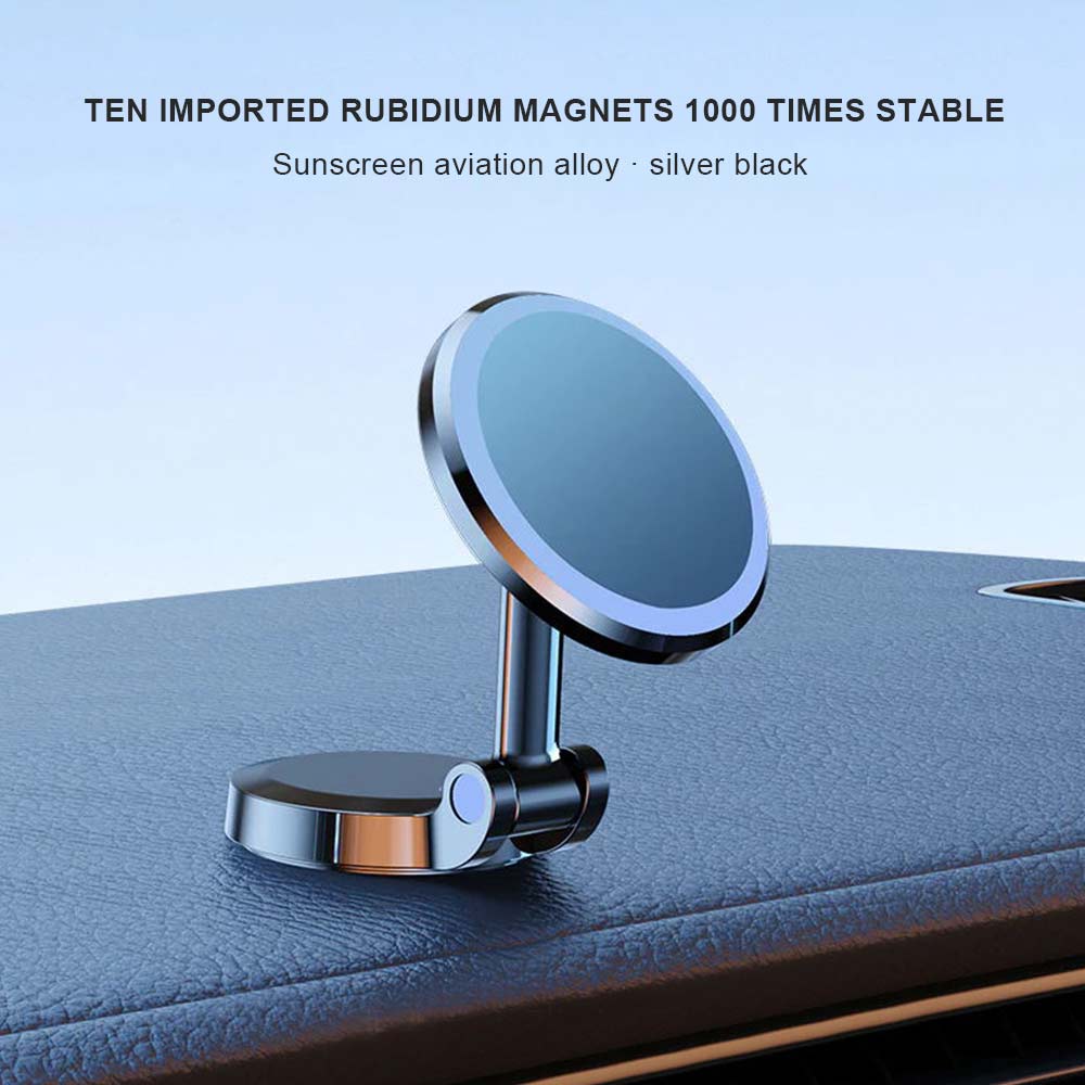 Magnetic metal Car Dash And Window Phone Mount Foldable Black