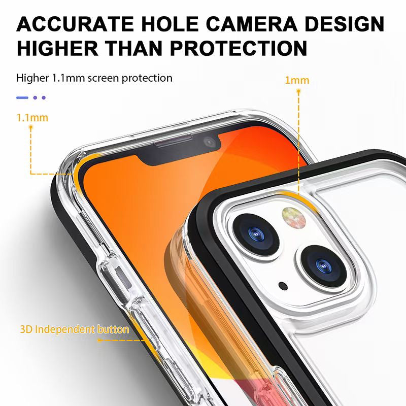 Phonix Case for iPhone Xs Max Clear Rock Hard Case Black Border (With Camera Protective)