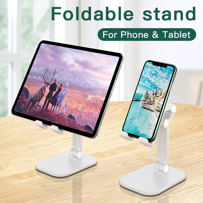 Folding Desktop Phone Stand/Holder for iPhone/iPad White USP