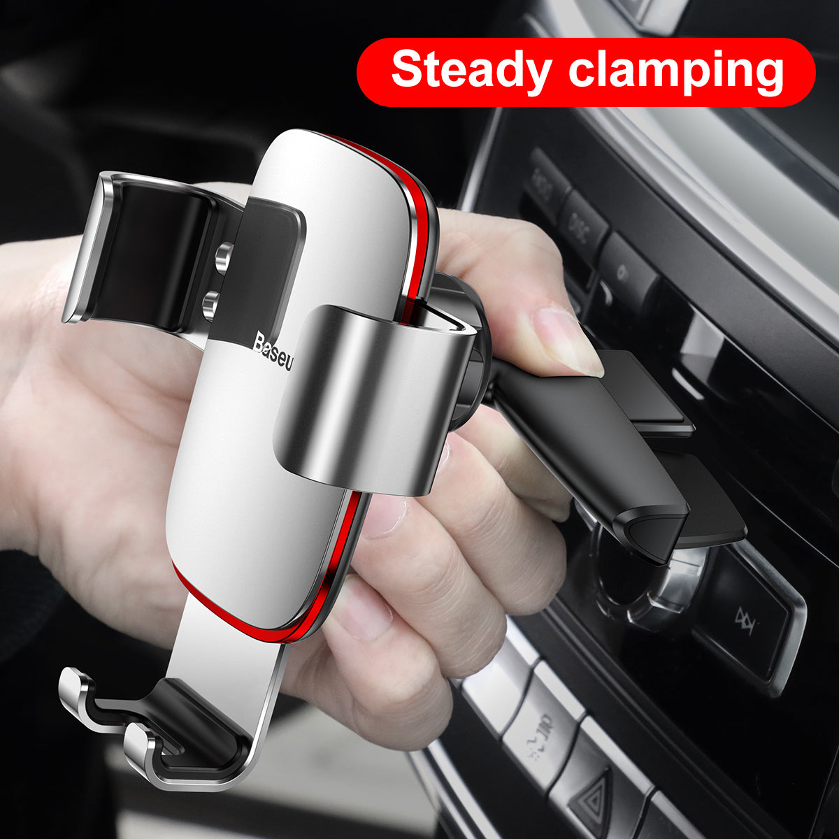 Metal Age Gravity Car Mount Silver Baseus