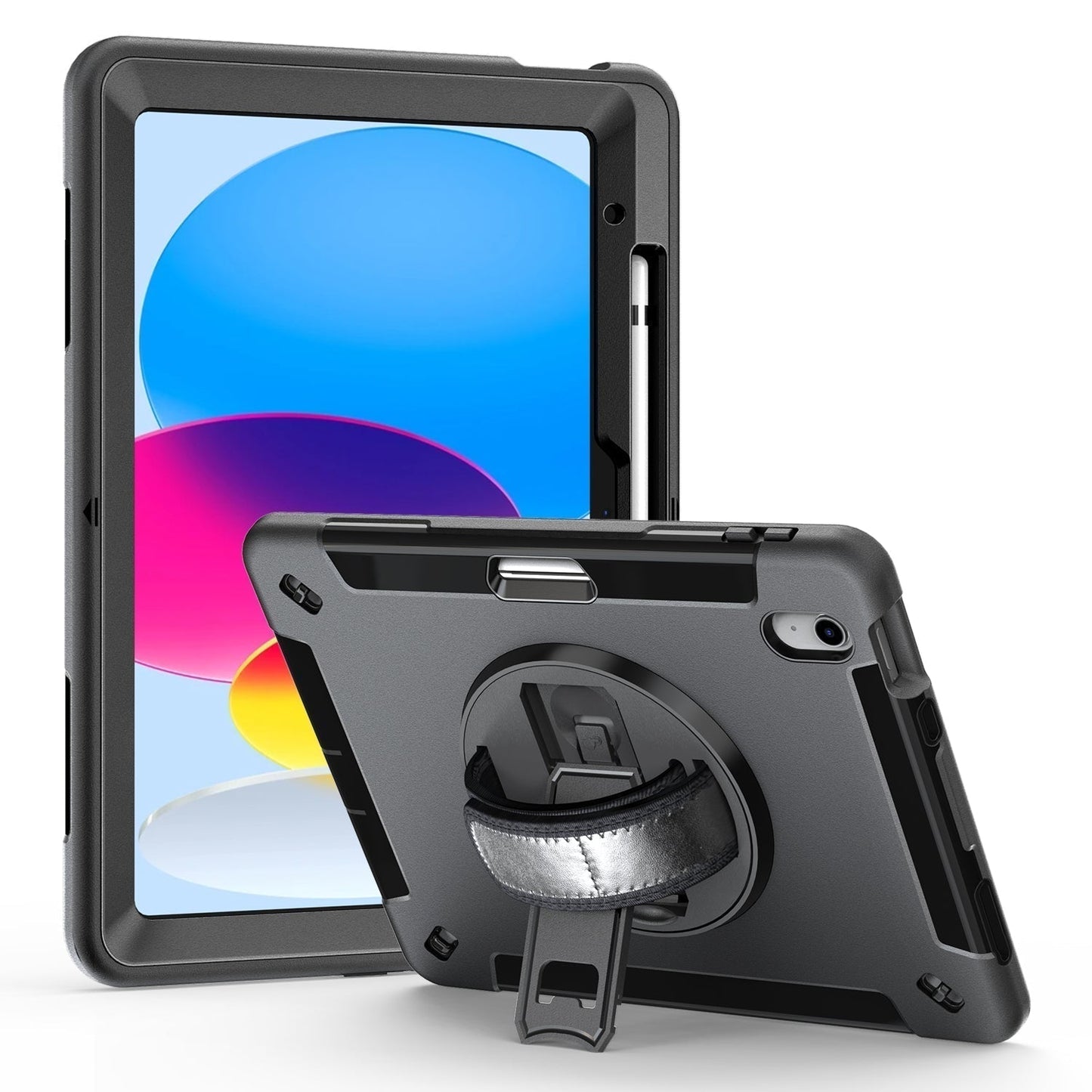 Galaxy Tab Active3 (8") Generic Heavy Duty Rugged Case with Pen Holder（Black Diamond）