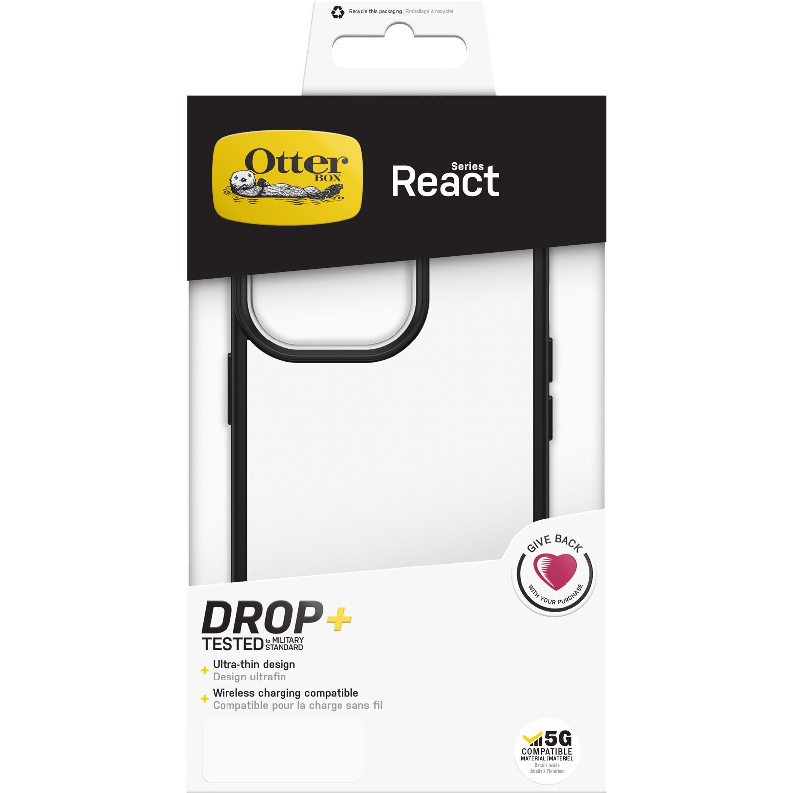 OtterBox Case React Series Case Black For Samsung A series