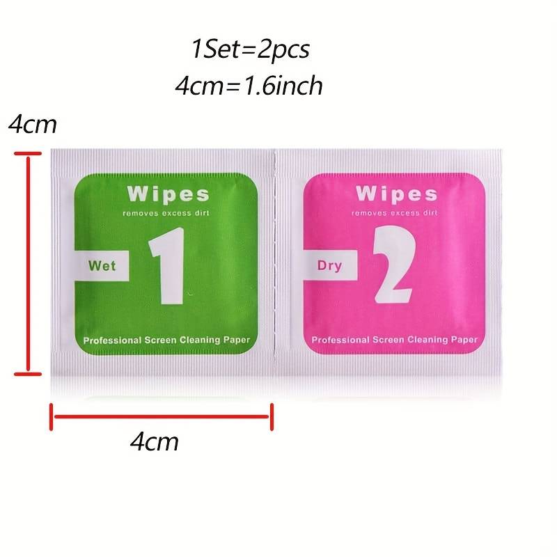 Premium Portable Mobile Phone Tempered Film Cleaning Bag - Wet & Dry Alcohol wipe