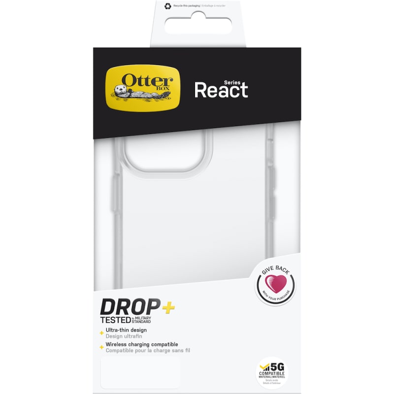 OtterBox Case for iPhone 13 Pro React Series Case Clear Antimicrobial