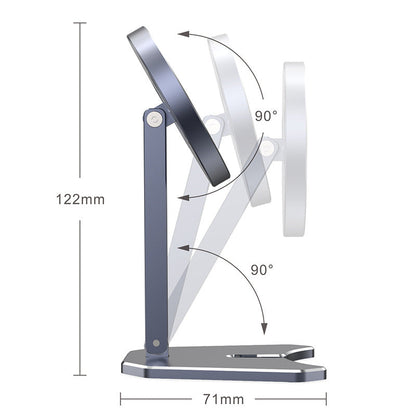 Aluminium alloy wireless charger Foldable desktop stand for iPhone Sliver