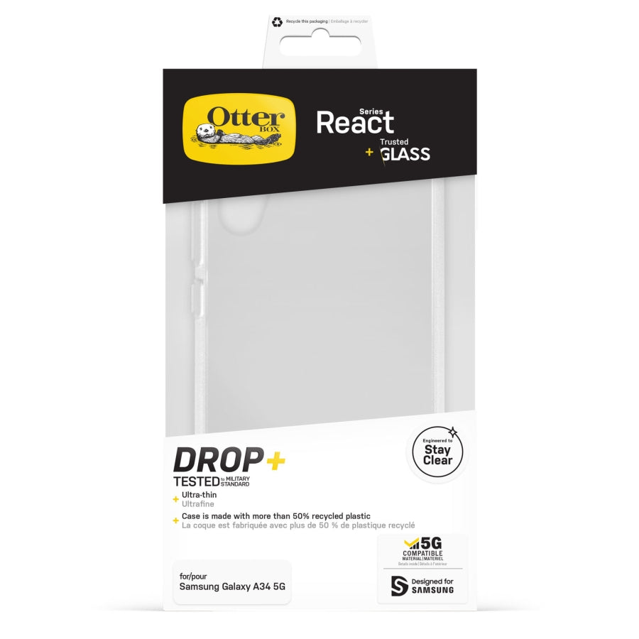 OtterBox Case React Series Case Black For Samsung A series