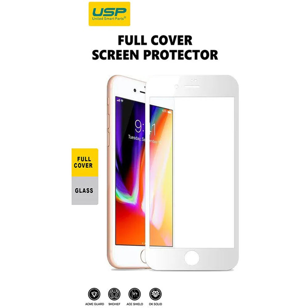 USP Screen Protector For iPhone 7 Plus / 8 Plus White Full Cover