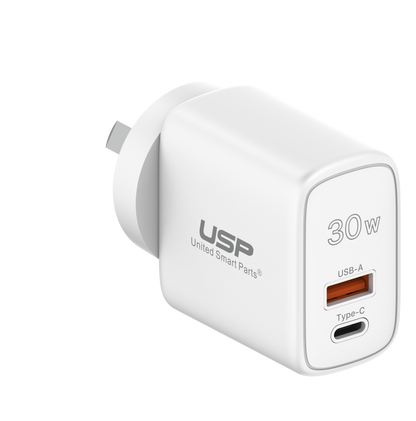 30W USB A + TYPE C PD Quick Wall Charger USP