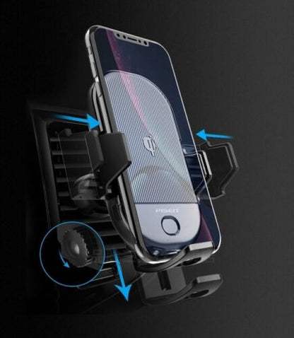 PISEN Electric Bracket Wireless Charger Qi car Holder(15W)Black